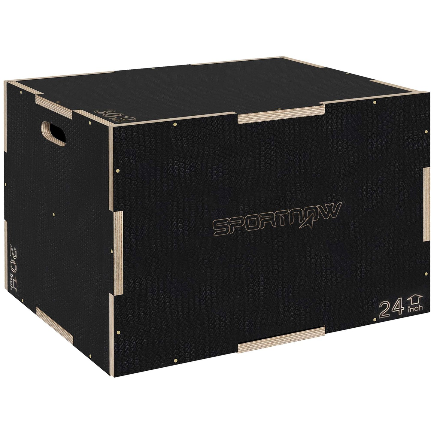 Plyo Box, 3 Heights, 61x51x41 cm, Black, 120 kg Capacity