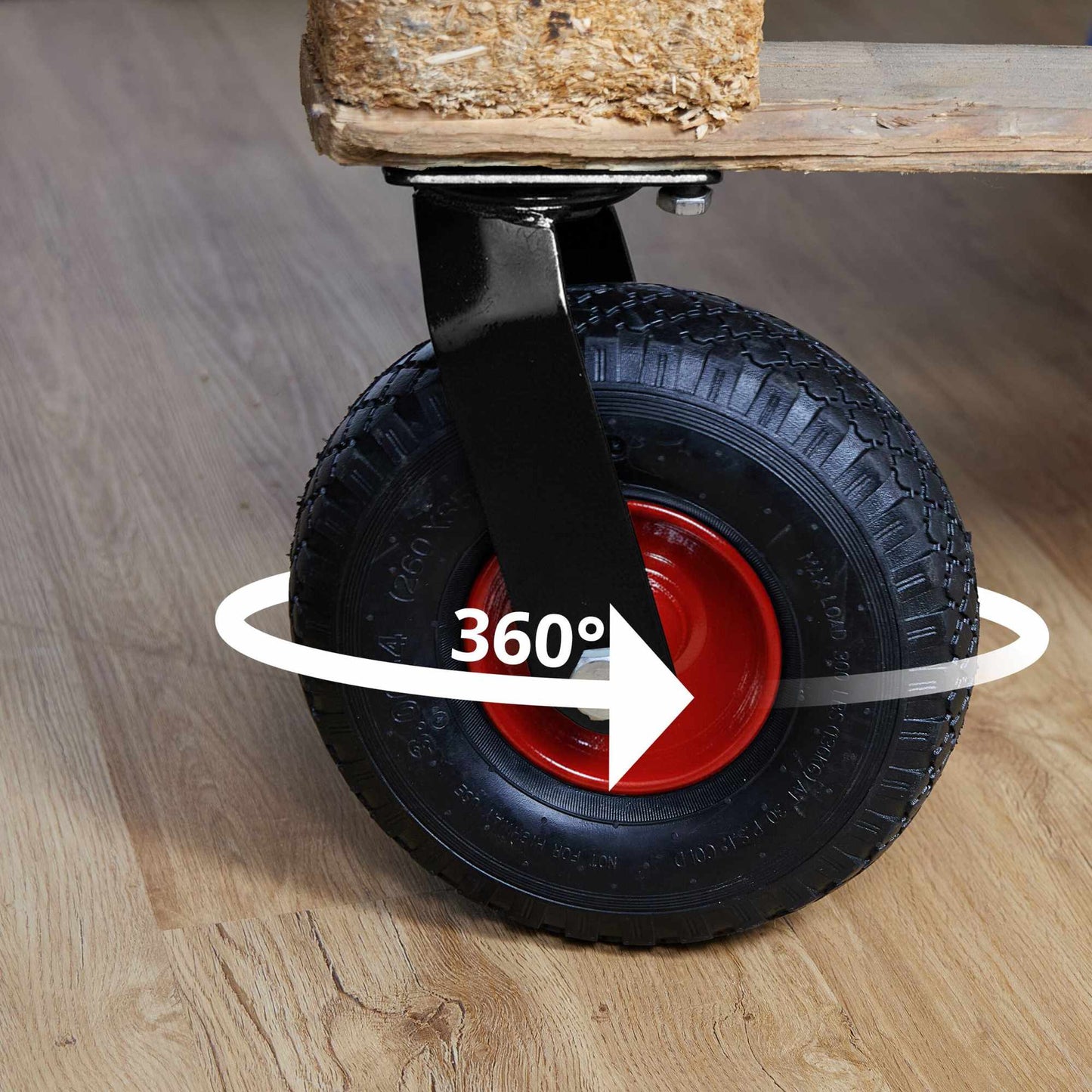 Pneumatic Swivel Castor, 3.00-4, High Load Capacity