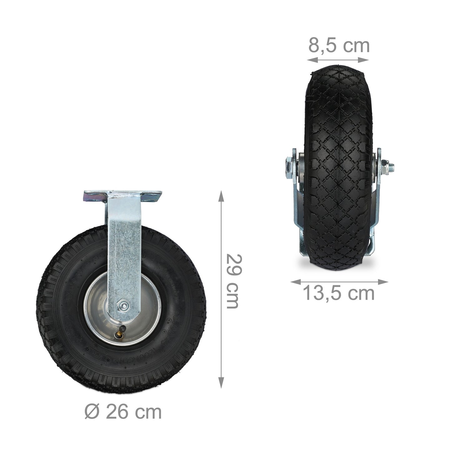 Pneumatic Tyred Load Castor with Steel Plate