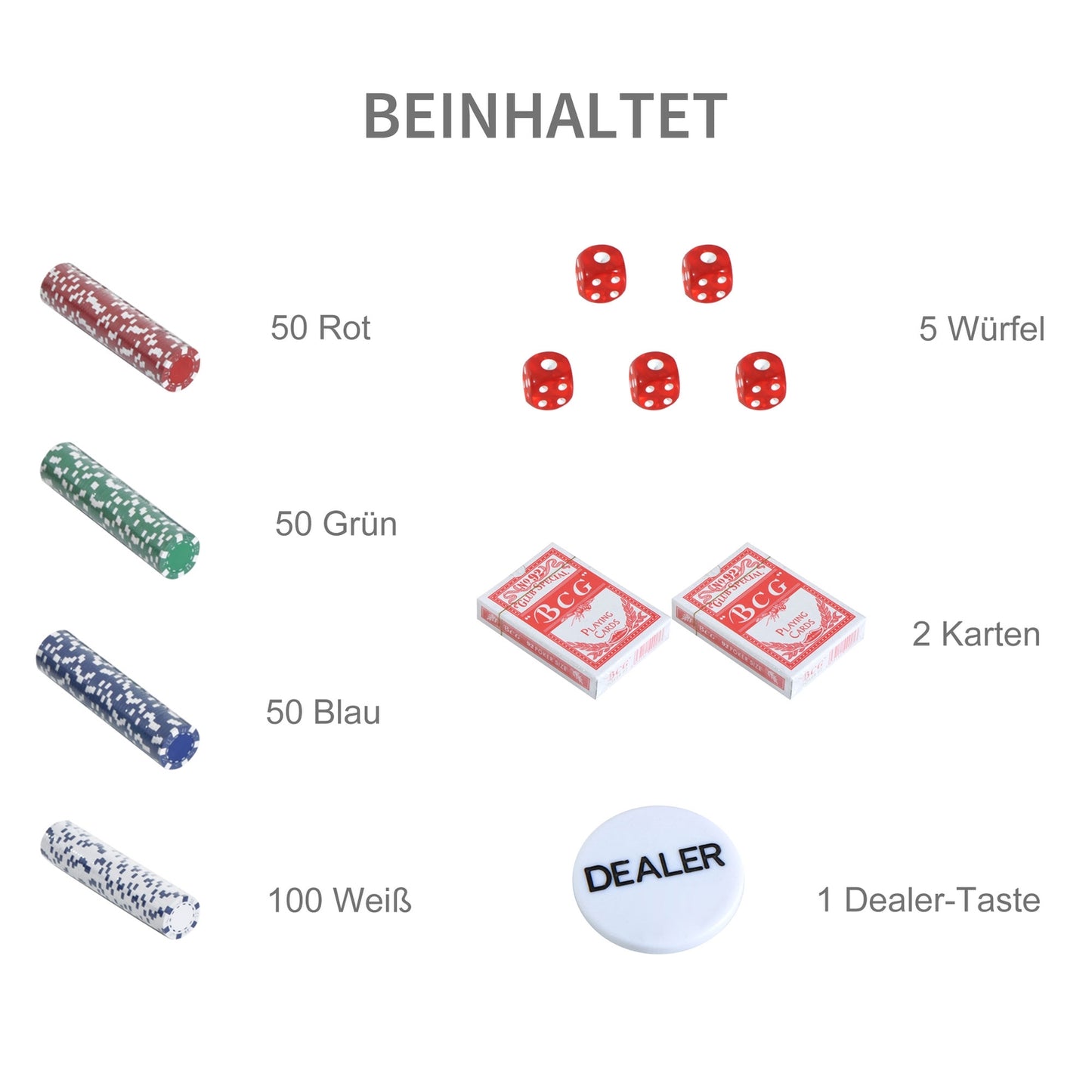 500-piece poker set with aluminum case and dice