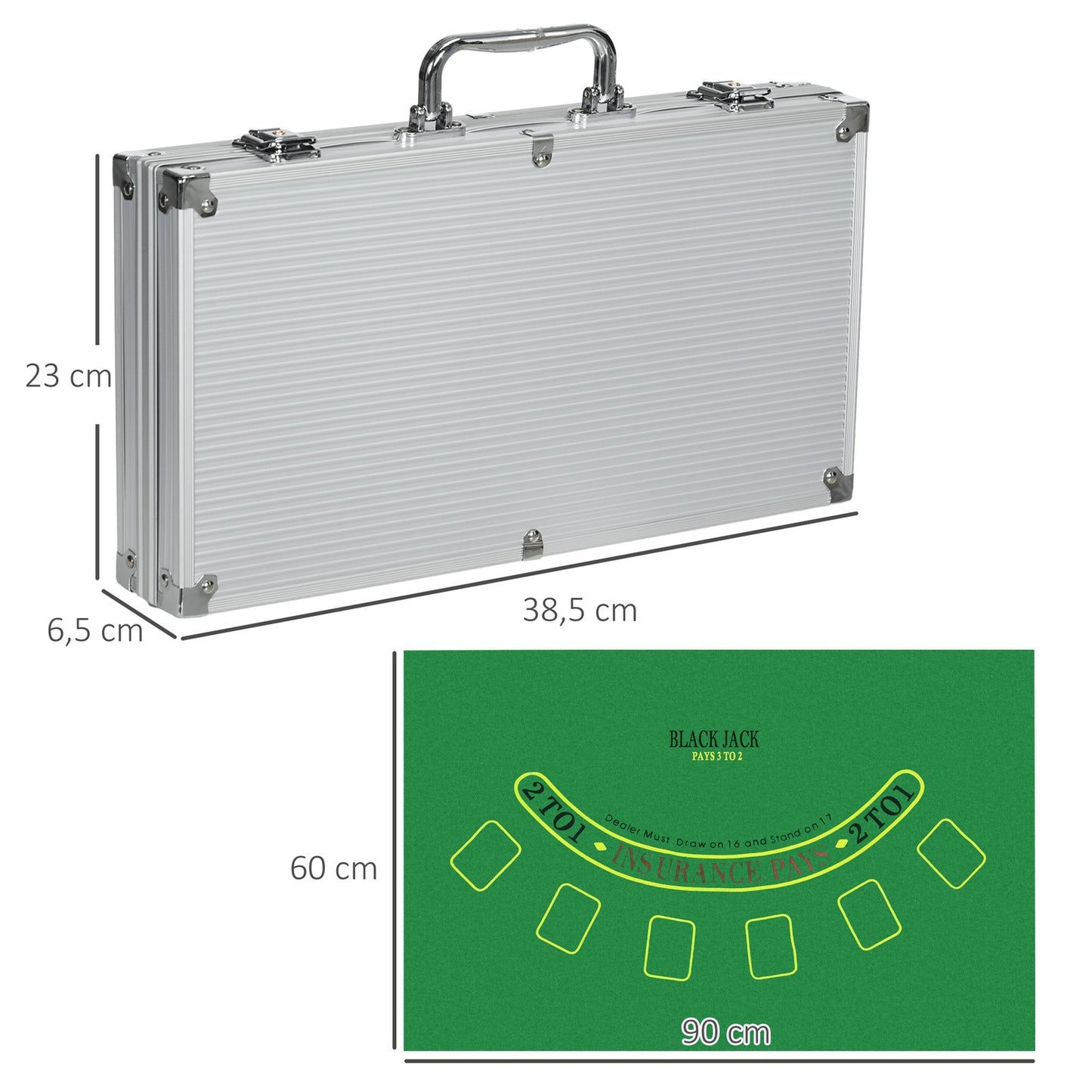 Poker chip set 300 parts 11.5G with lock and accessories