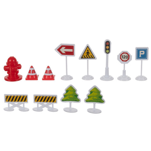 Police Plane Toy Set with Cars, Foldable Parking Lot