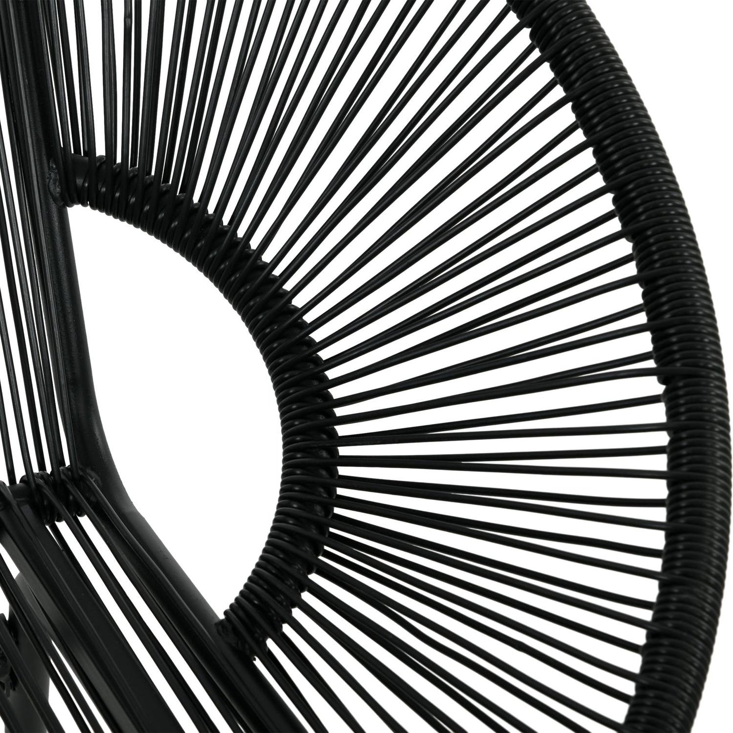 Black poly rattan 2-seater garden bench, 260 kg capacity