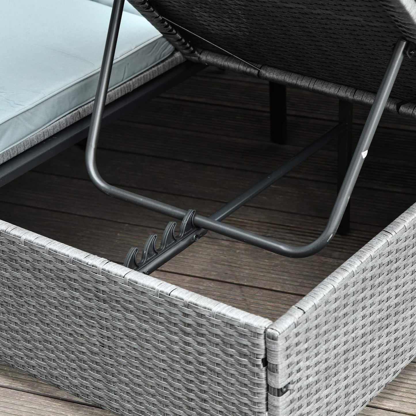 Double bed with sun protection, steel & polyester, grey