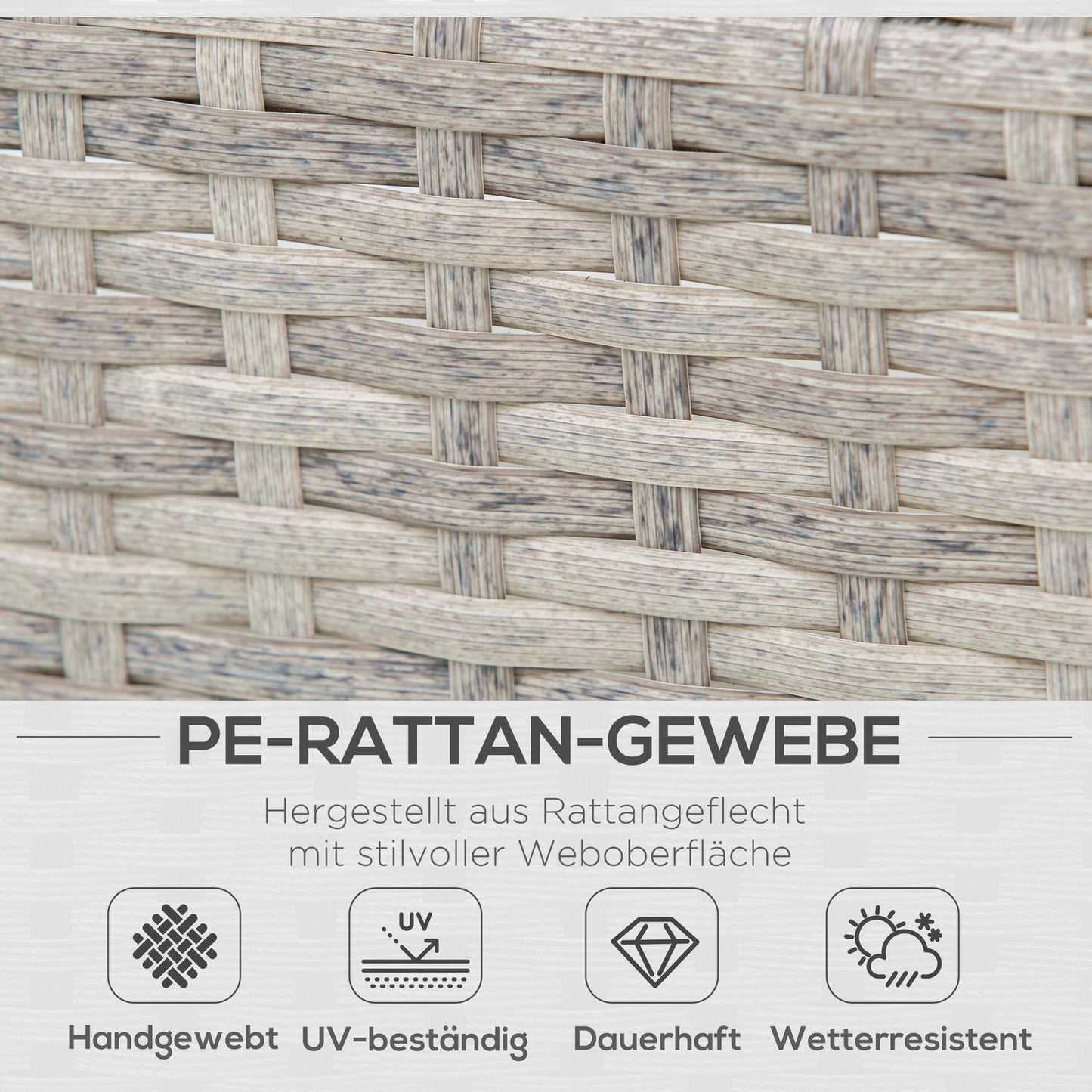 Weather-resistant 3-piece lounge set in rattan with sofa and side table