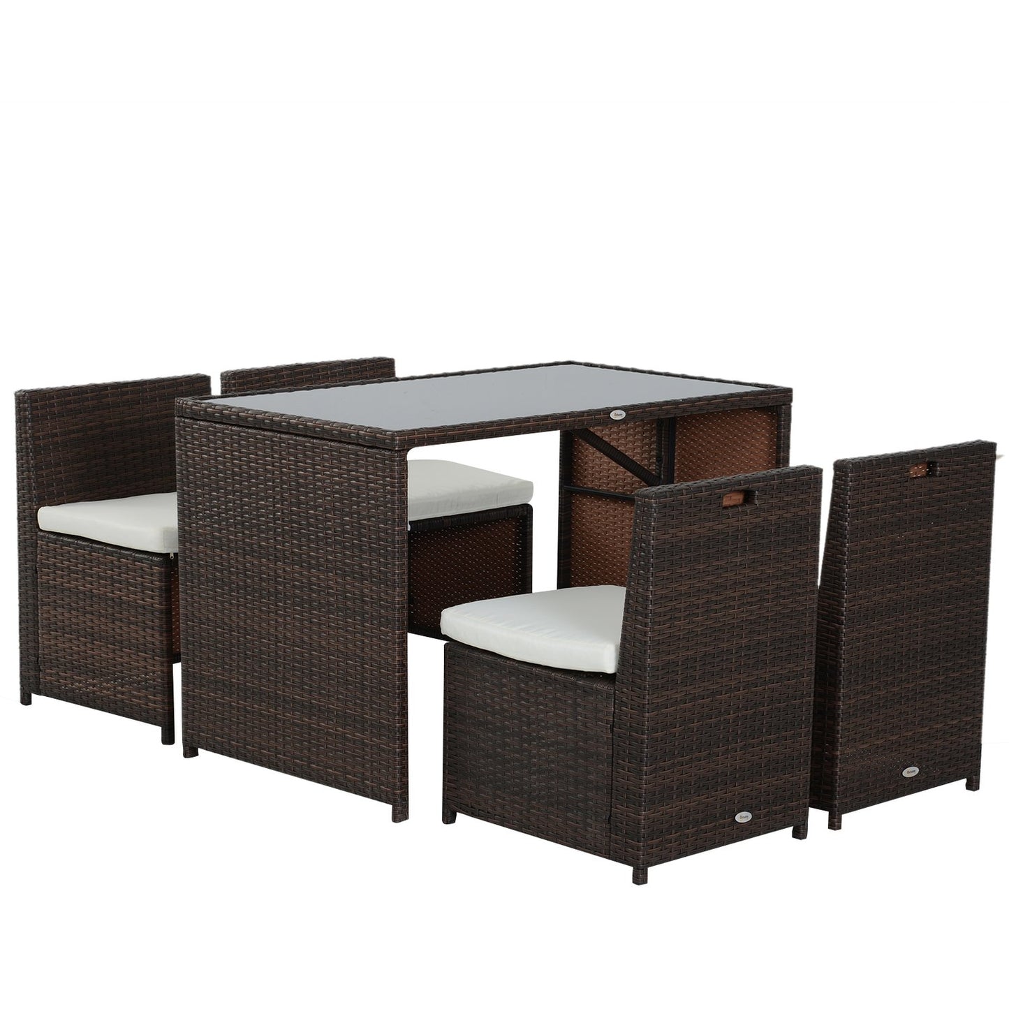 5-piece garden furniture in poly rattan - weatherproof
