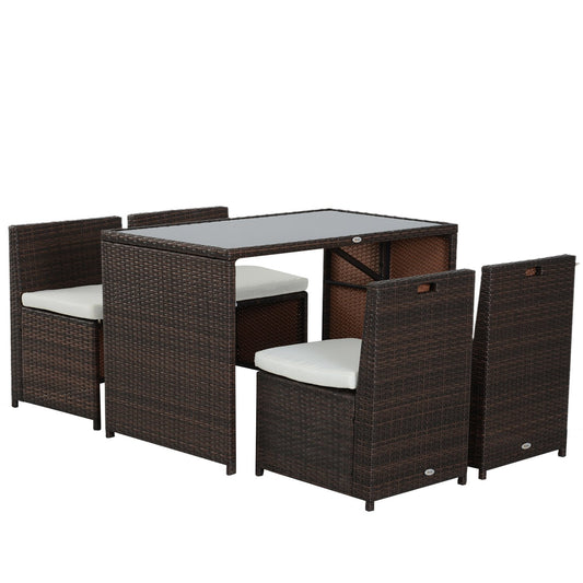 5-piece garden furniture in poly rattan - weatherproof