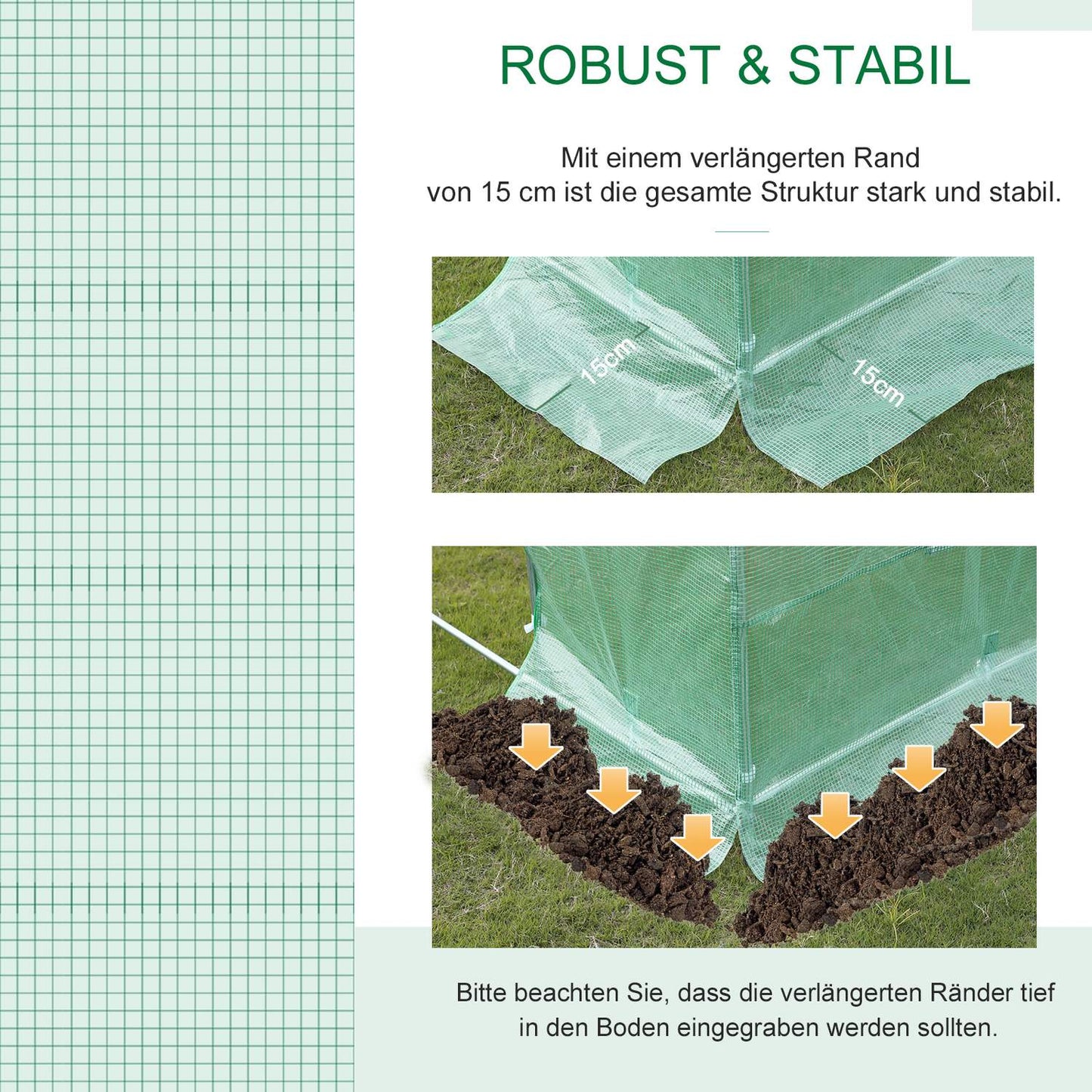 Garden film made of polyethylene 6x3x2m with 12 windows