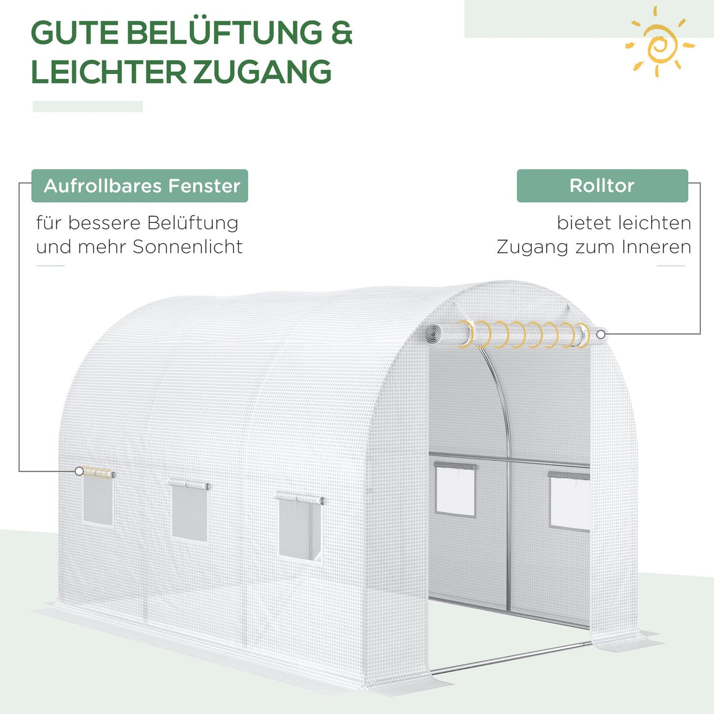 Greenhouse polyethylene film 3x2x2m, 6-window replacement