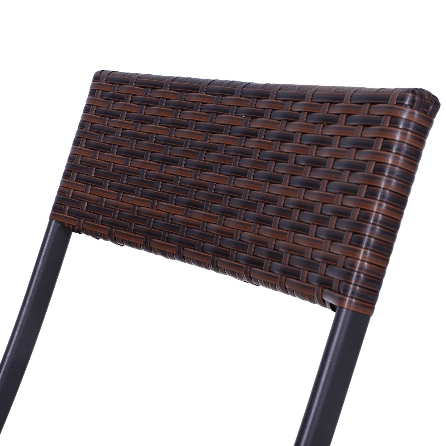 Brown poly rattan bistro set for 2 - Outdoor garden furniture