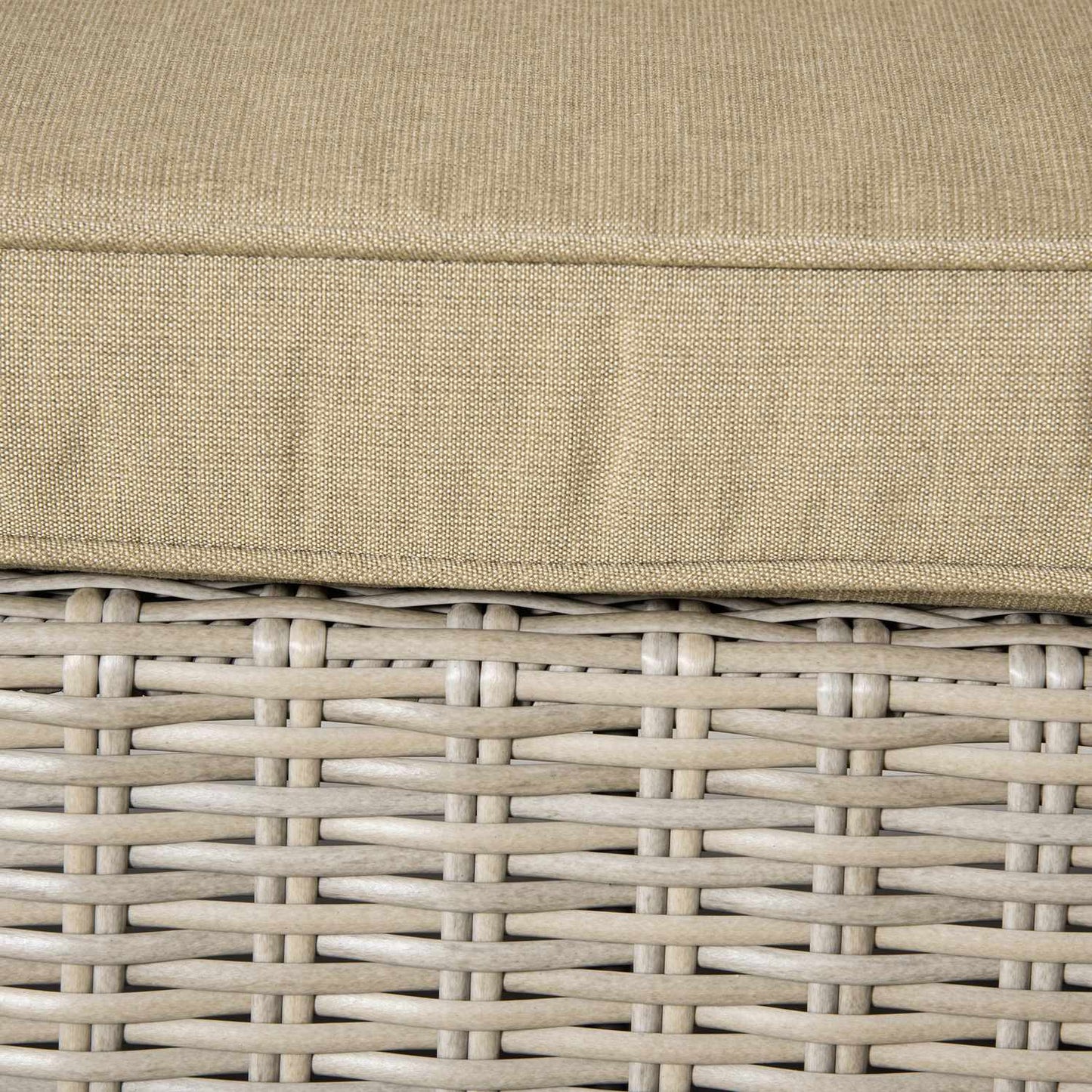 Garden lounge set in poly rattan for 4 with cushions, Khaki Beige