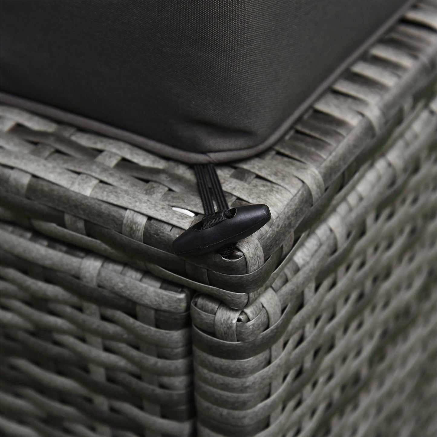 Polyrattan 4-person outdoor furniture set, gray
