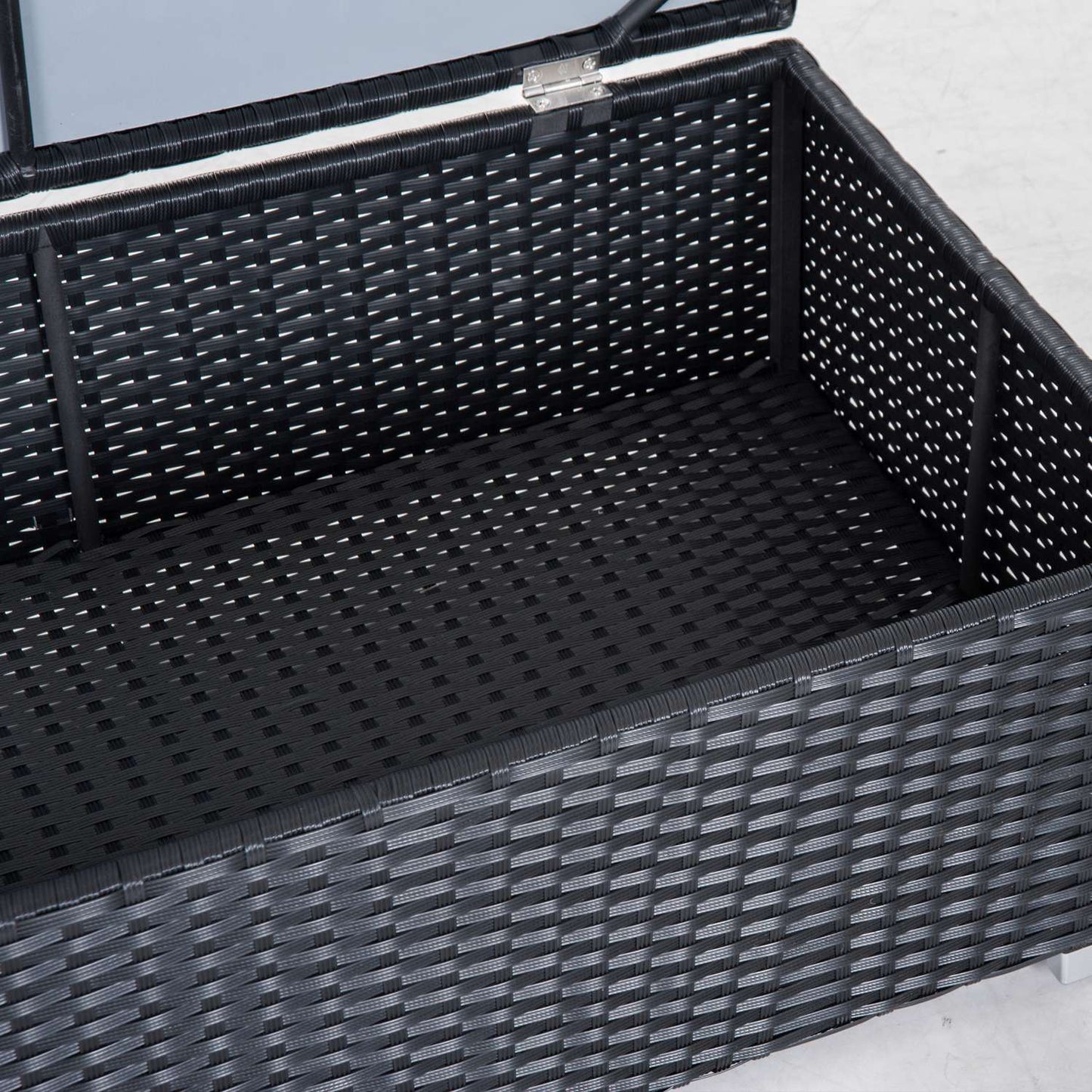 Poly rattan garden furniture for 4 with storage table