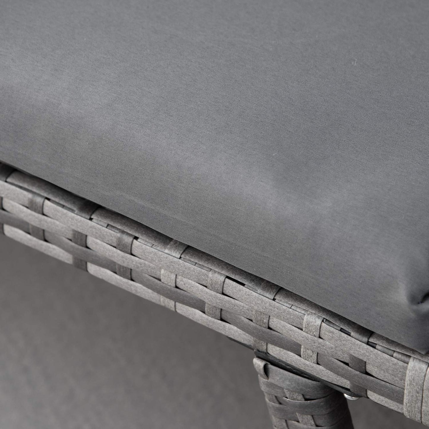 Poly rattan gray 2-seater garden sofa with folding arms