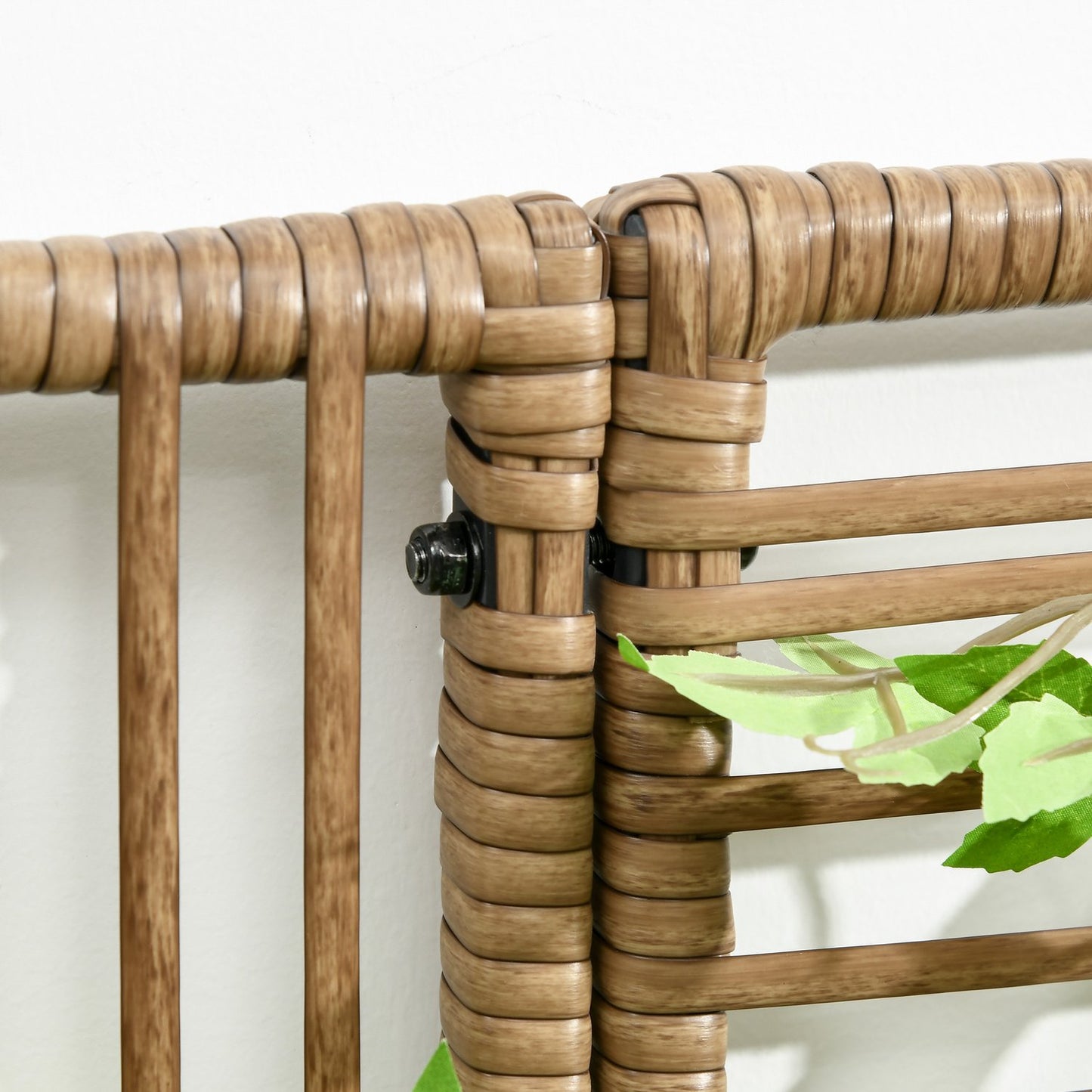 Raised planting in poly rattan with trellis for garden and balcony