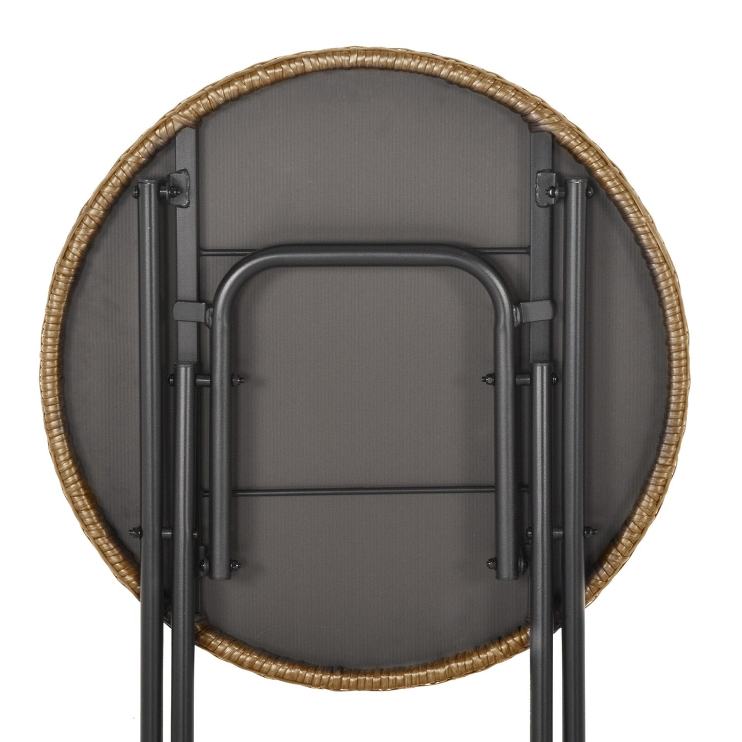 Polyrattan 2-person bistro set, foldable outdoor furniture