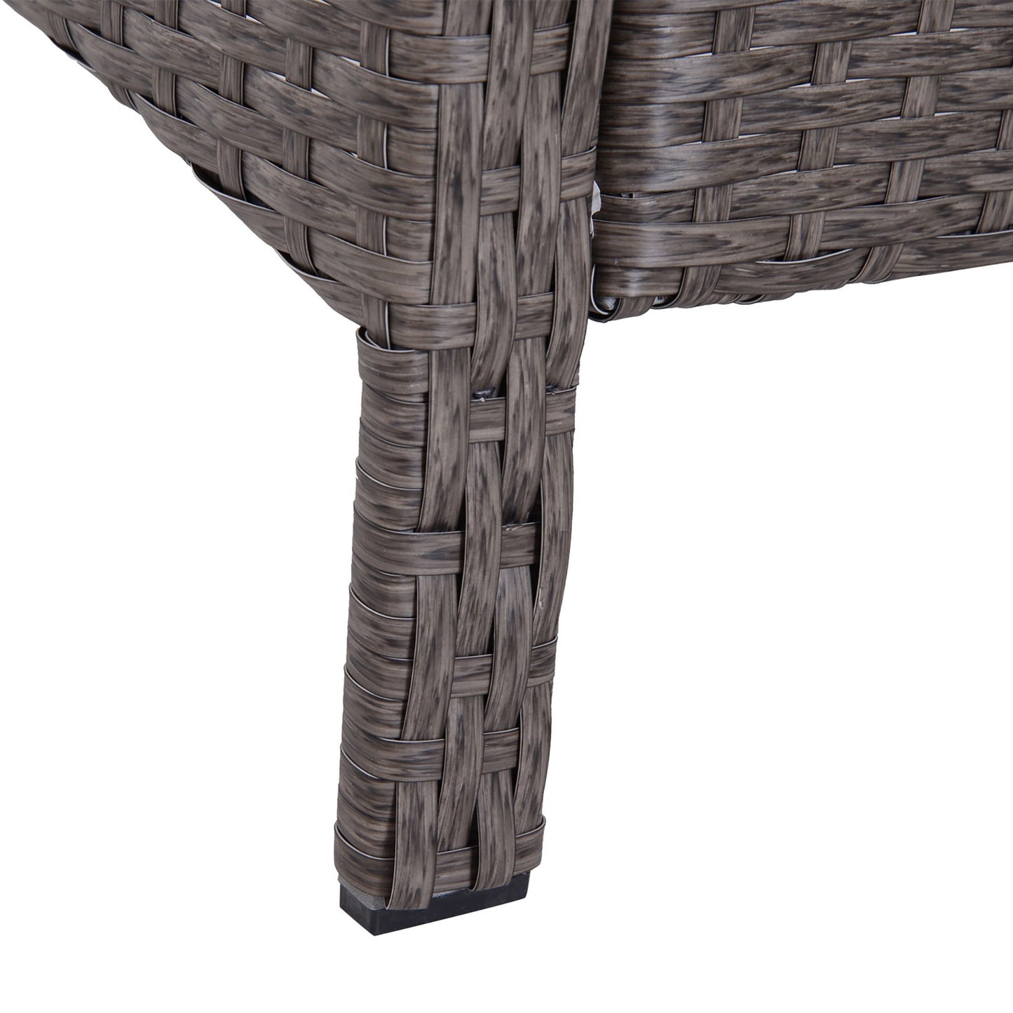 Outdoor dining set in polyrattan, dark grey, with cushions