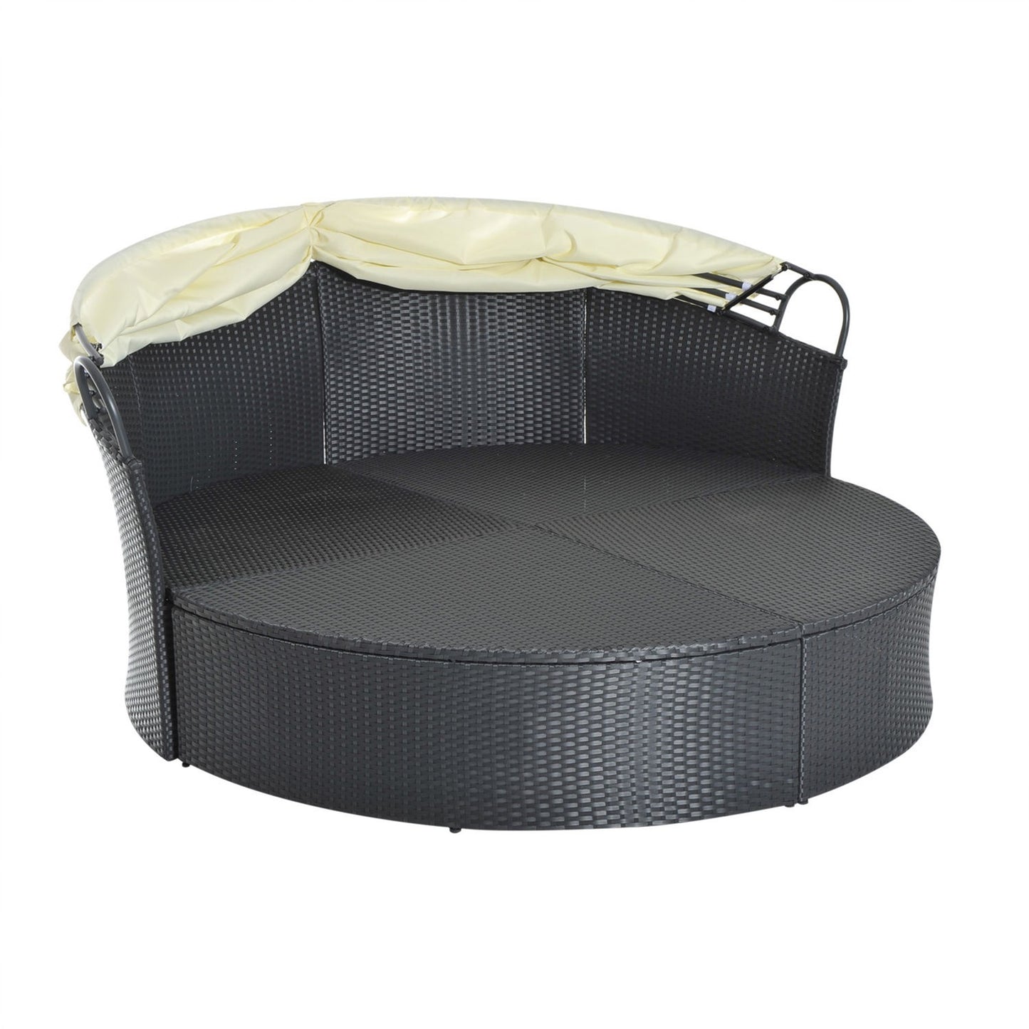 Outdoor Polyrattan Sun Island - folding canopy, cream 171x180x155cm
