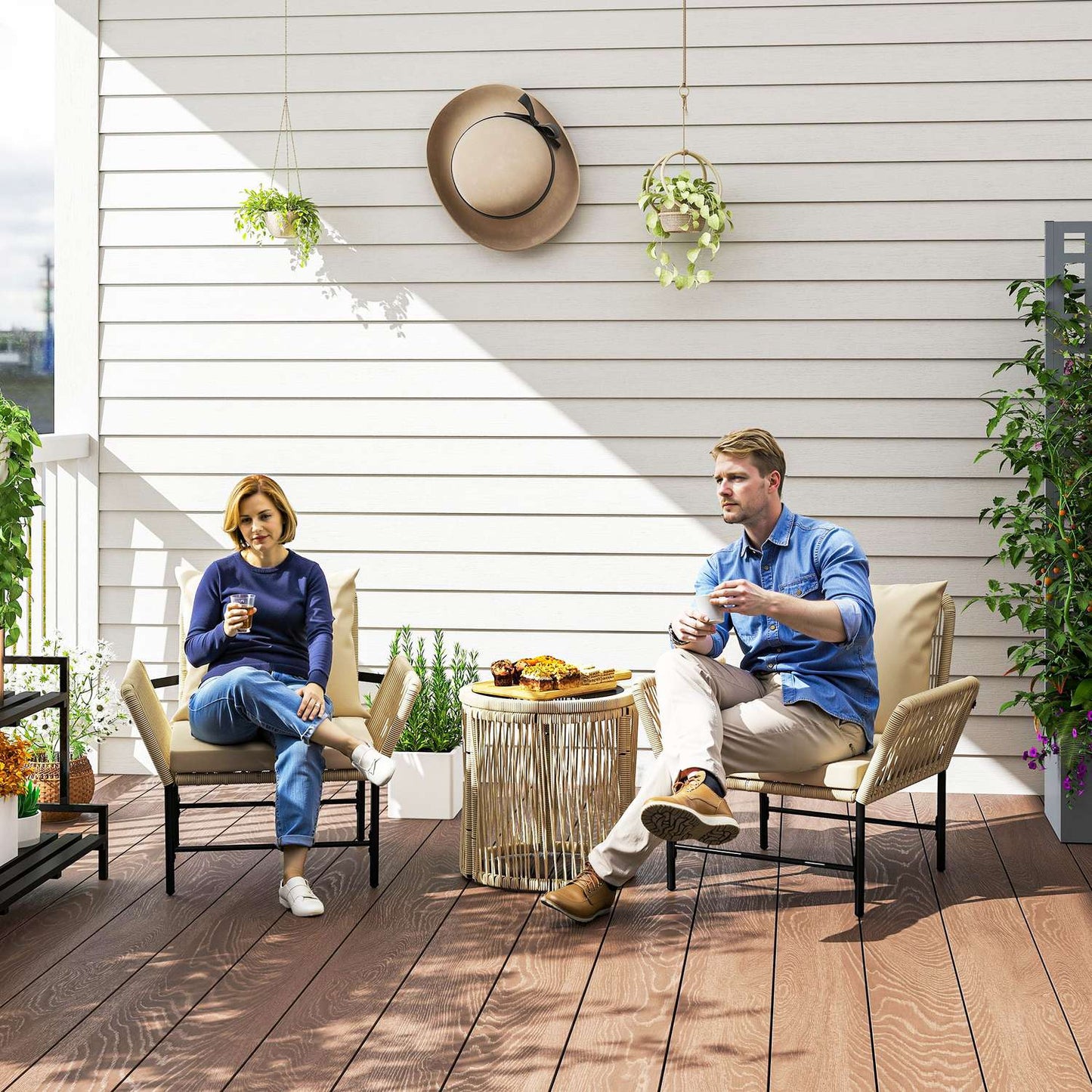 Outdoor balcony Garden furniture set, 3-piece, weatherproof