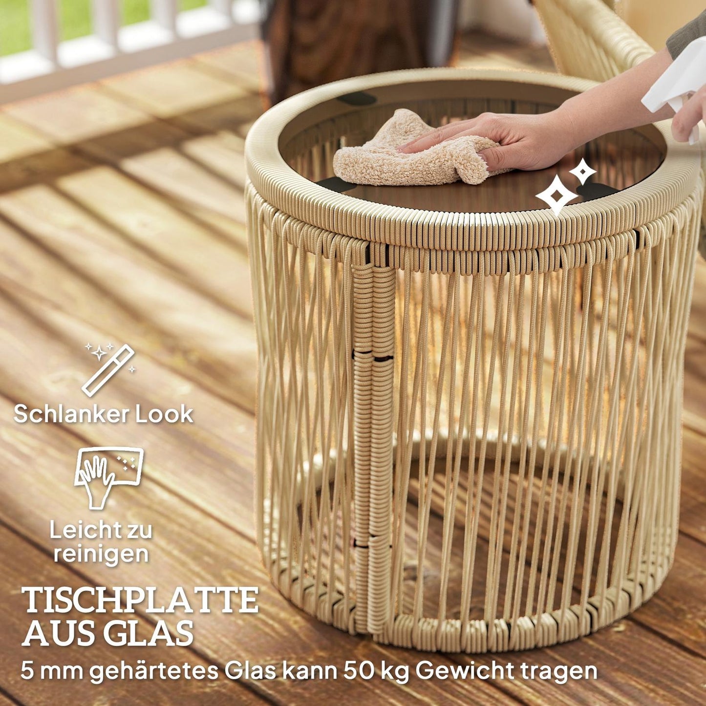 Outdoor balcony Garden furniture set, 3-piece, weatherproof