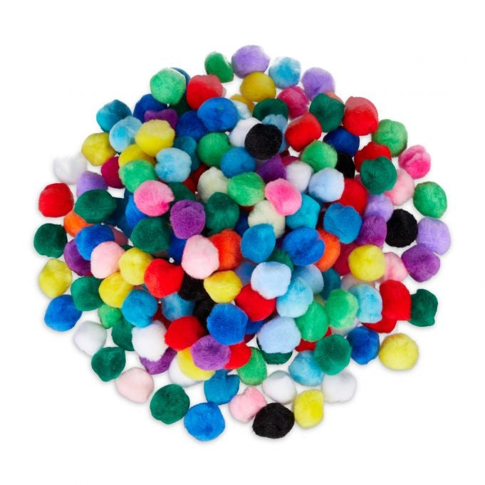 Pompoms, colored, 200 pcs