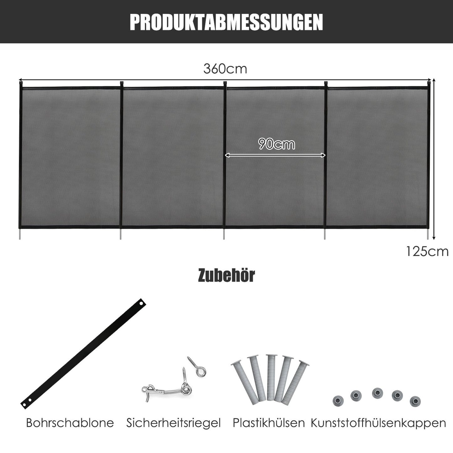 Pool fence, child protection fence, protective fence, pool protection fence, pond fence 366 x 122 cm