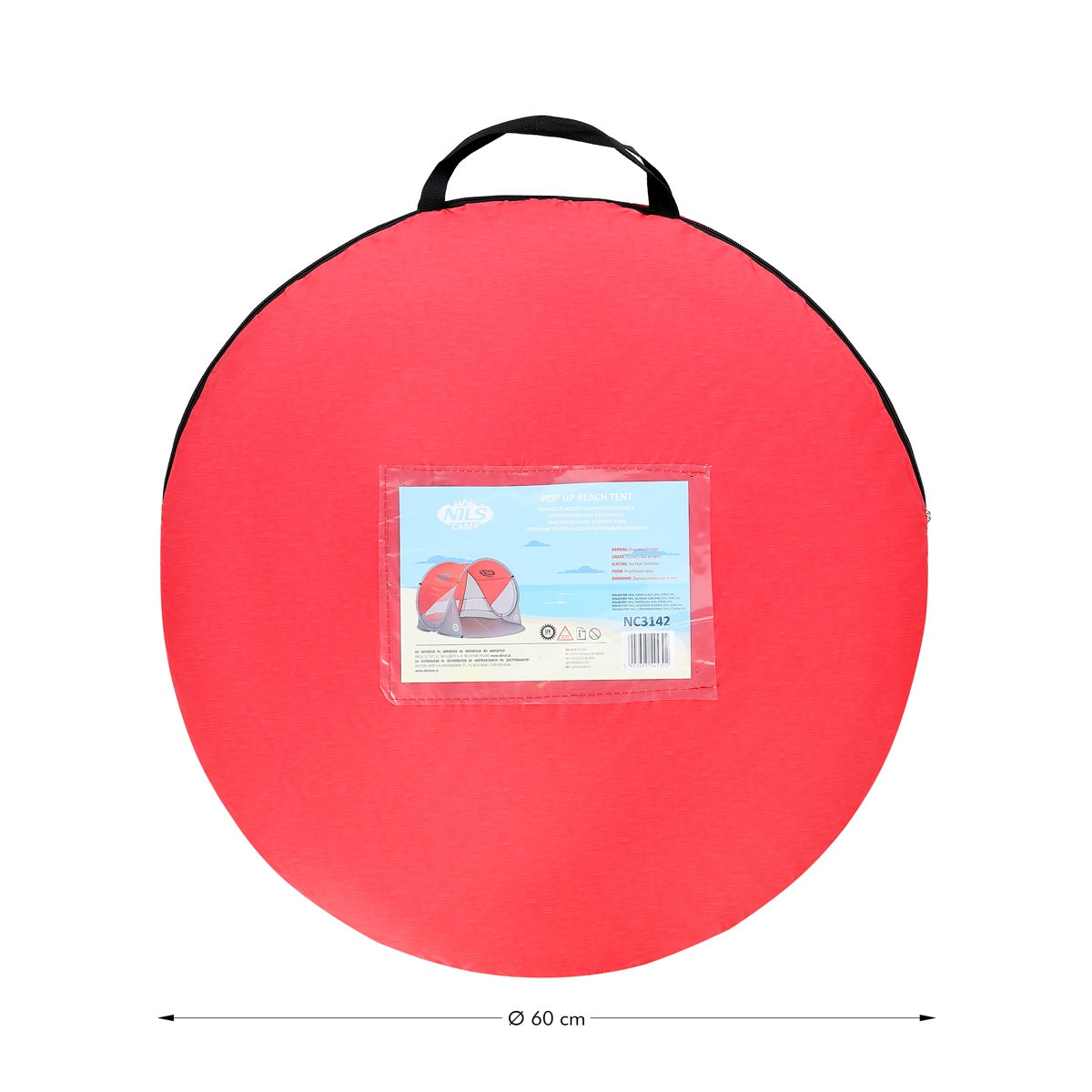 Pop Up Beach Tent, Red-Grey, UV Protection