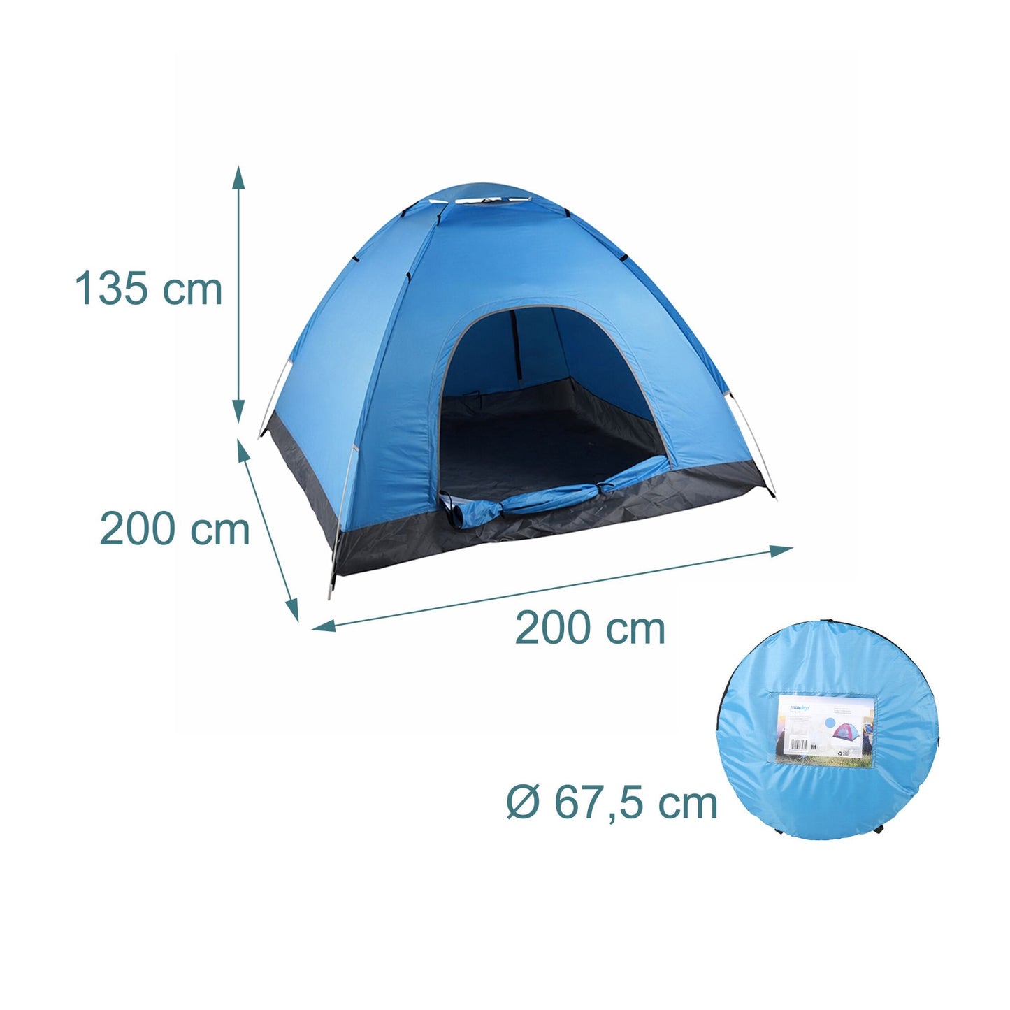 Pop-Up Camping Tent, Automatic, 3-Person, Waterproof