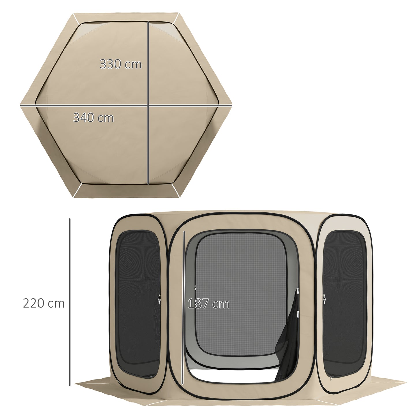 Pop-Up Camping Tent, Portable, UPF50+ Protection, Mesh Sides