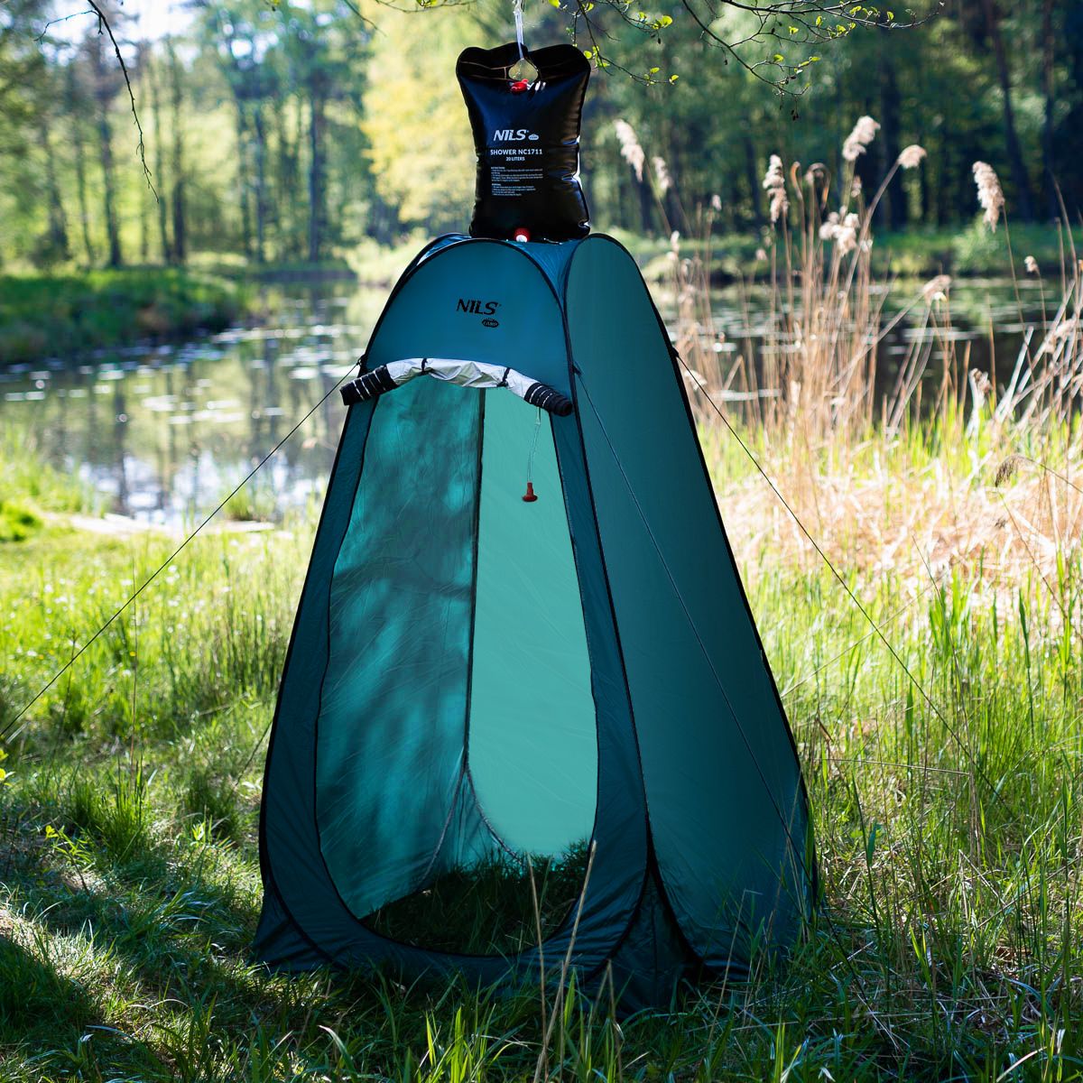 Pop-Up Changing Room, Black/Blue, Portable Privacy Tent