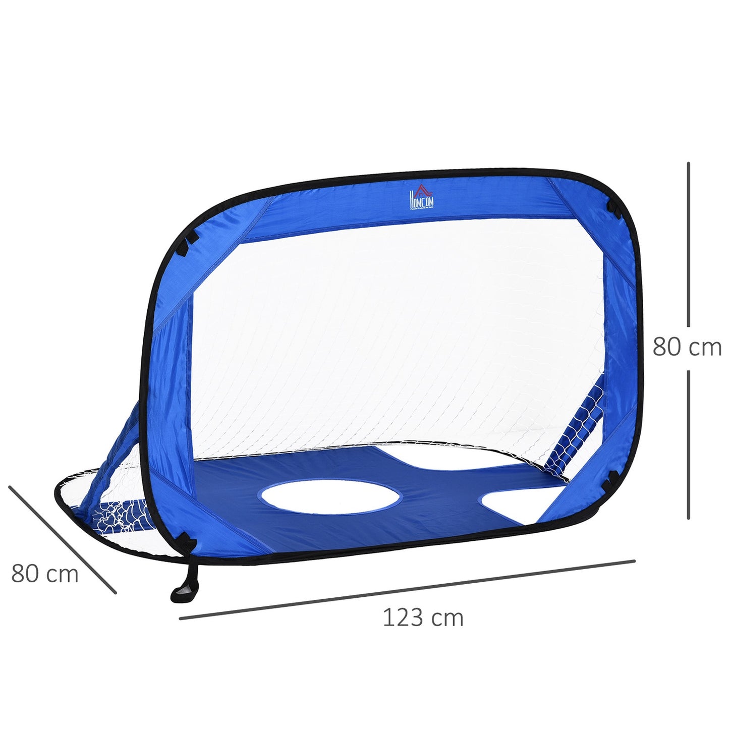 Portable pop-up soccer goals, set of 2, foldable, 123x80 cm