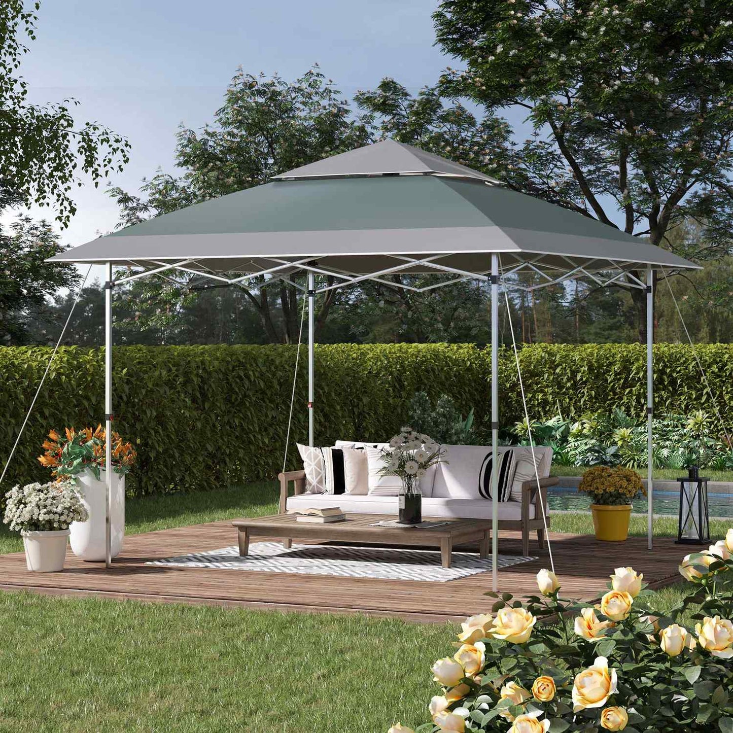 Pop-Up Gazebo 3.6x3.6M UV protection, foldable, green
