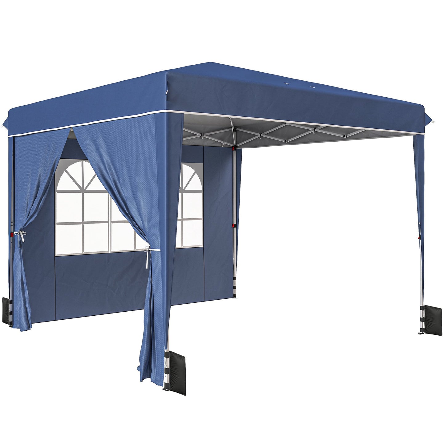 Pop-Up Gazebo 3x3m, Waterproof, Adjustable Height, Blue