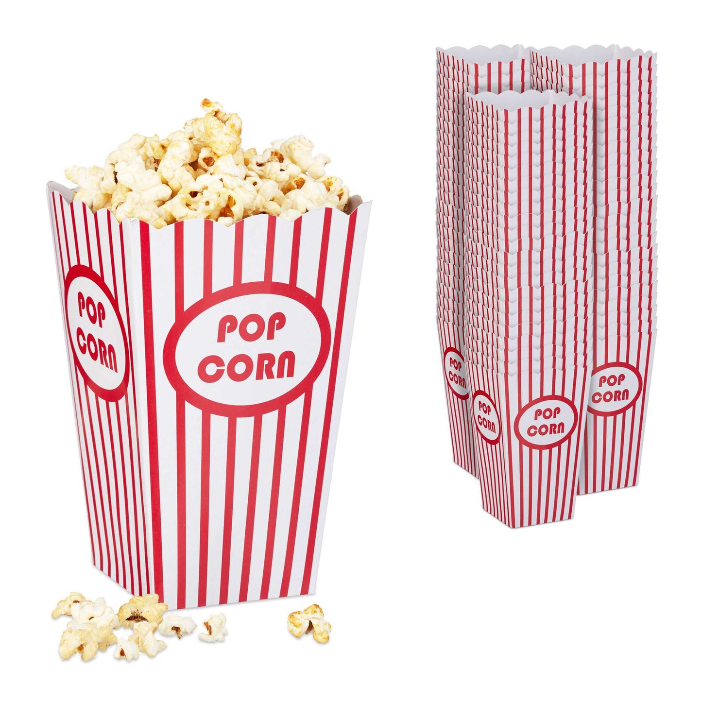 Popcorn bags, 72 pcs, red/white
