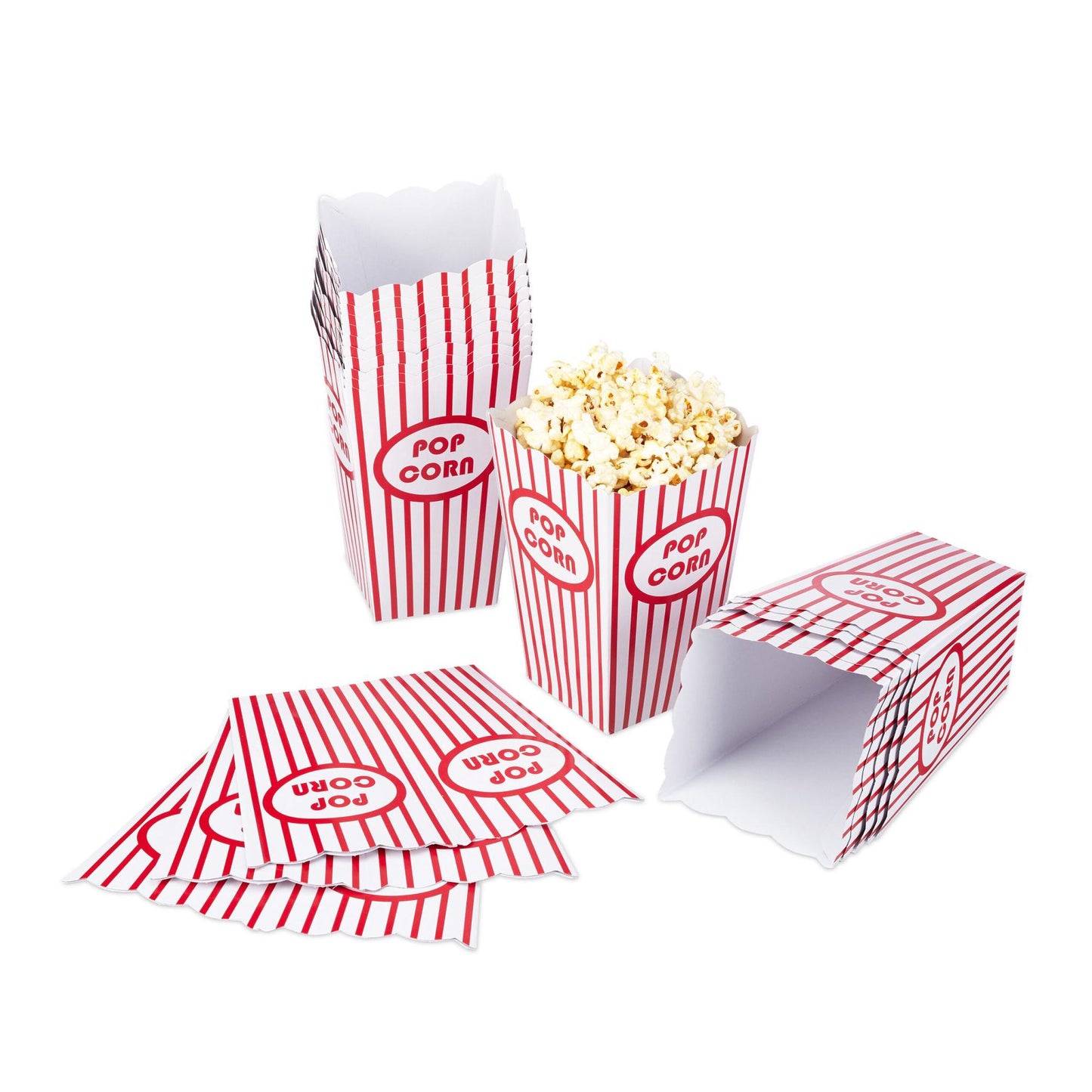 Popcorn bags, 72 pcs, red/white