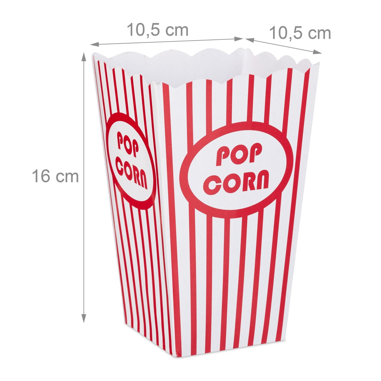 Popcorn bags, 72 pcs, red/white