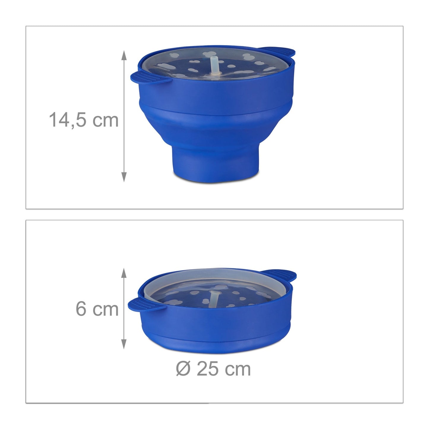 Popcorn bowl in silicone for the microwave