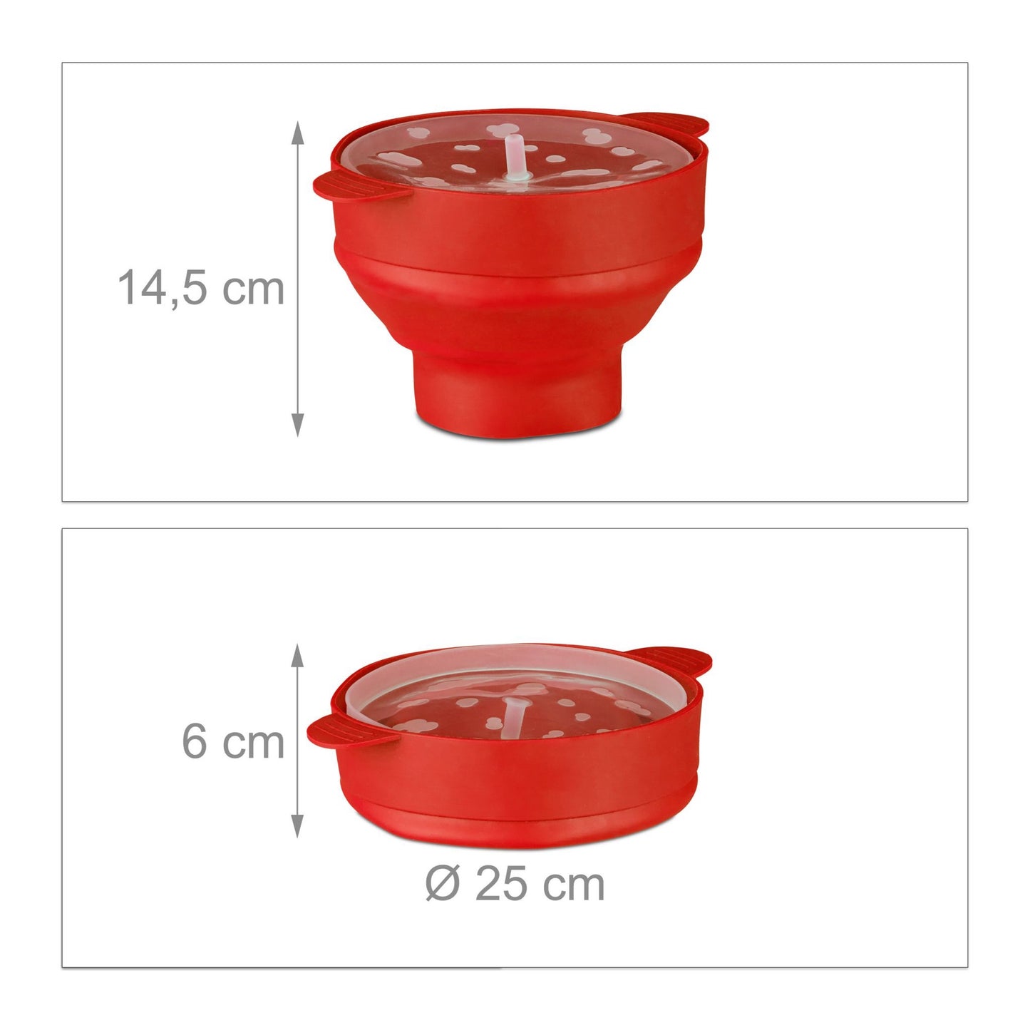 Popcorn bowl in silicone for the microwave