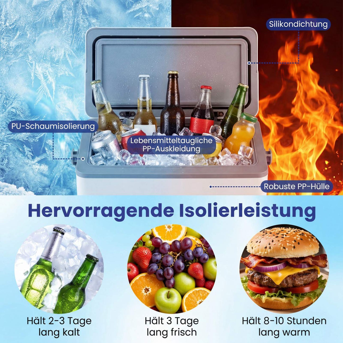 Portable 12L Hard-Shell Cooler with Ergonomic Handle