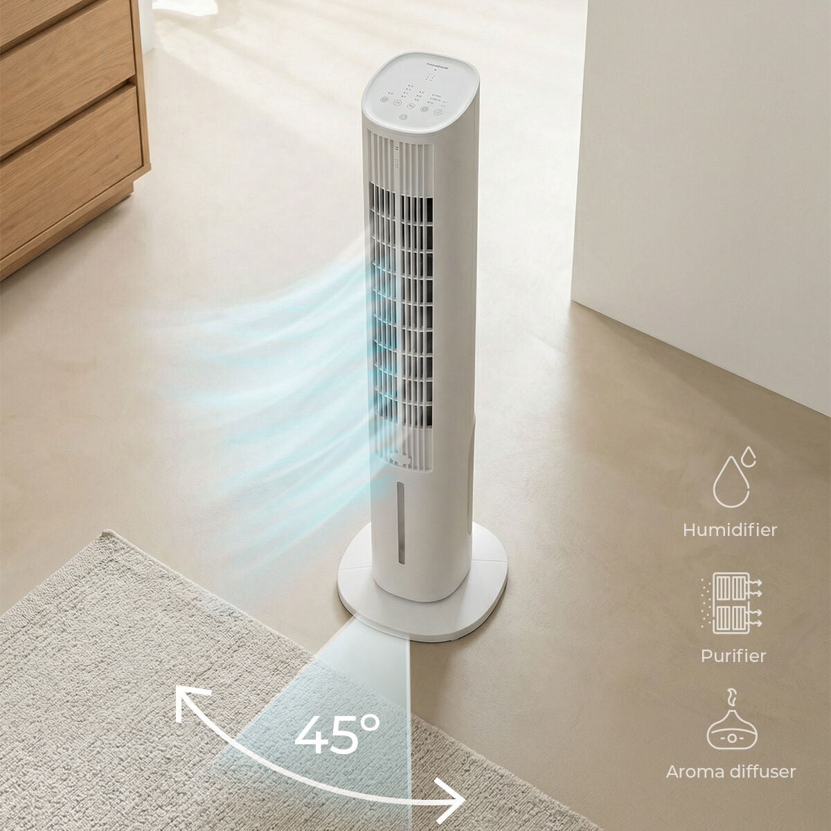 Portable 4-in-1 Evaporative Air Cooler with Remote
