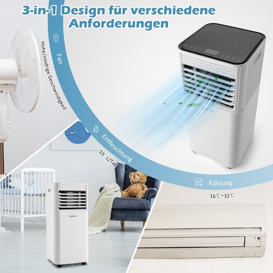 Portable Air Conditioner 4 in 1 Air Cooler with Black LED Display 7000 BTU