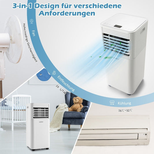 Portable Air Conditioner 4 in 1 Air Cooler with White LED Display 7000 BTU
