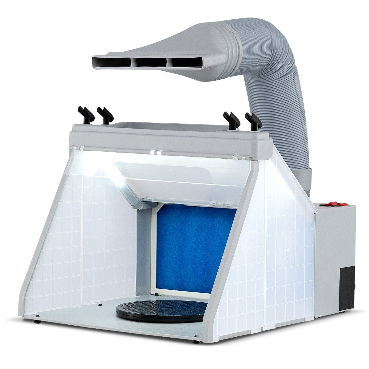 Portable Airbrush Spray Booth with LED Lights & Turntable