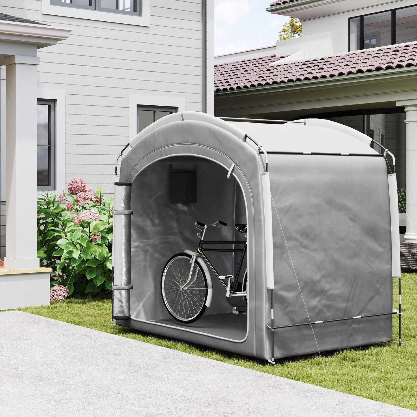 Portable Bike Storage Tent for 3-4 Bikes, Dark Grey