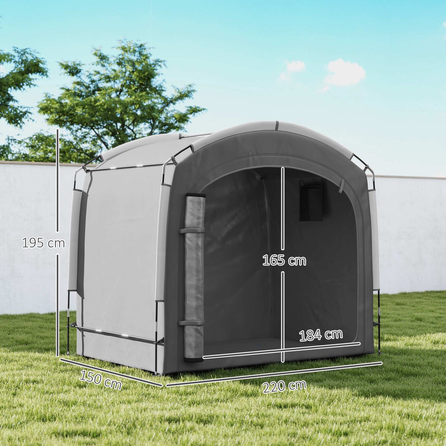 Portable Bike Storage Tent for 3-4 Bikes, Dark Grey