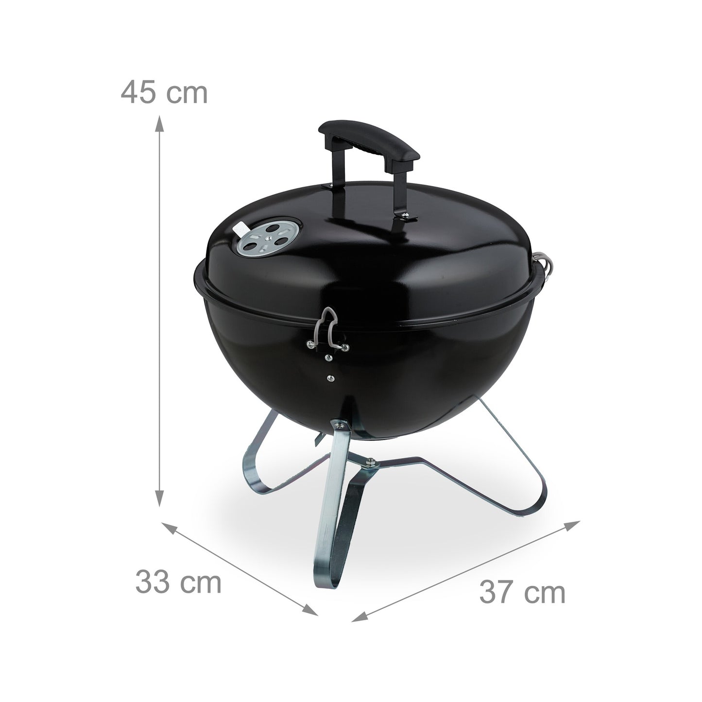 Portable Charcoal Kettle Grill, 37 cm – Ideal for Camping