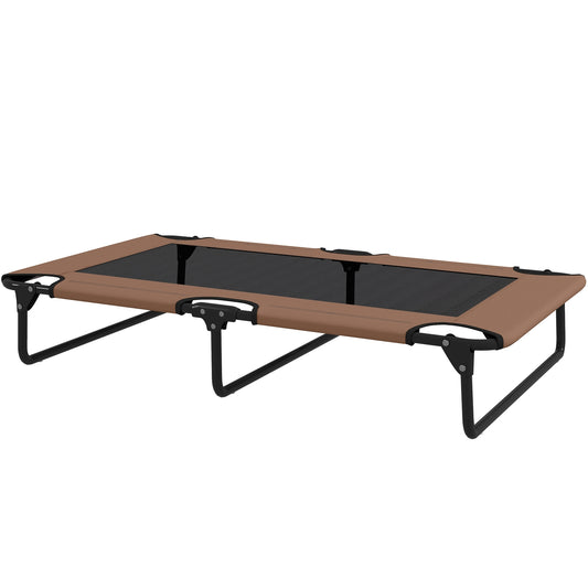 Portable Elevated Dog Bed, Raised Pet Bed with Breathable Mesh, for Large Dogs, Coffee