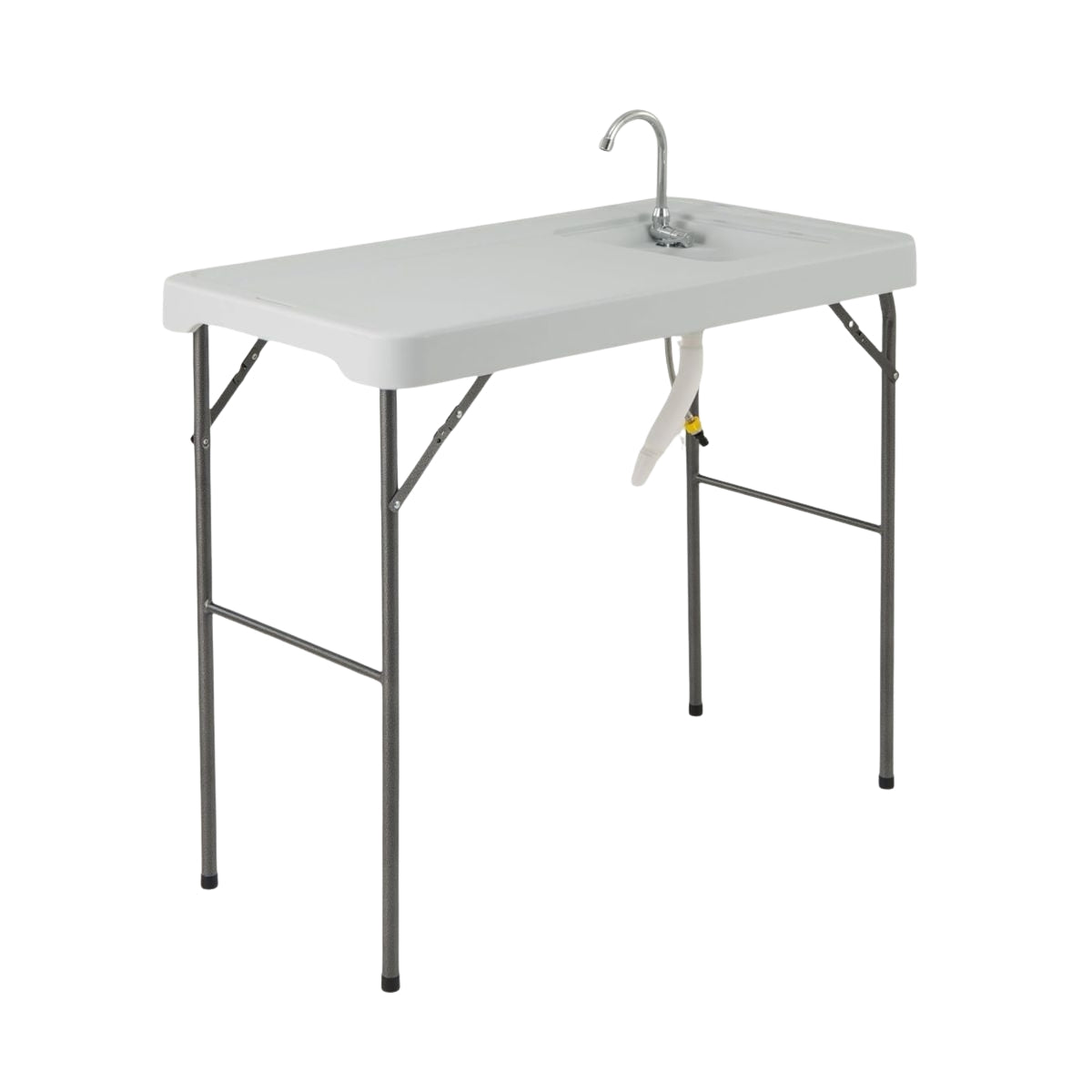 Portable Fish Cleaning Table with Sink & Faucet – White