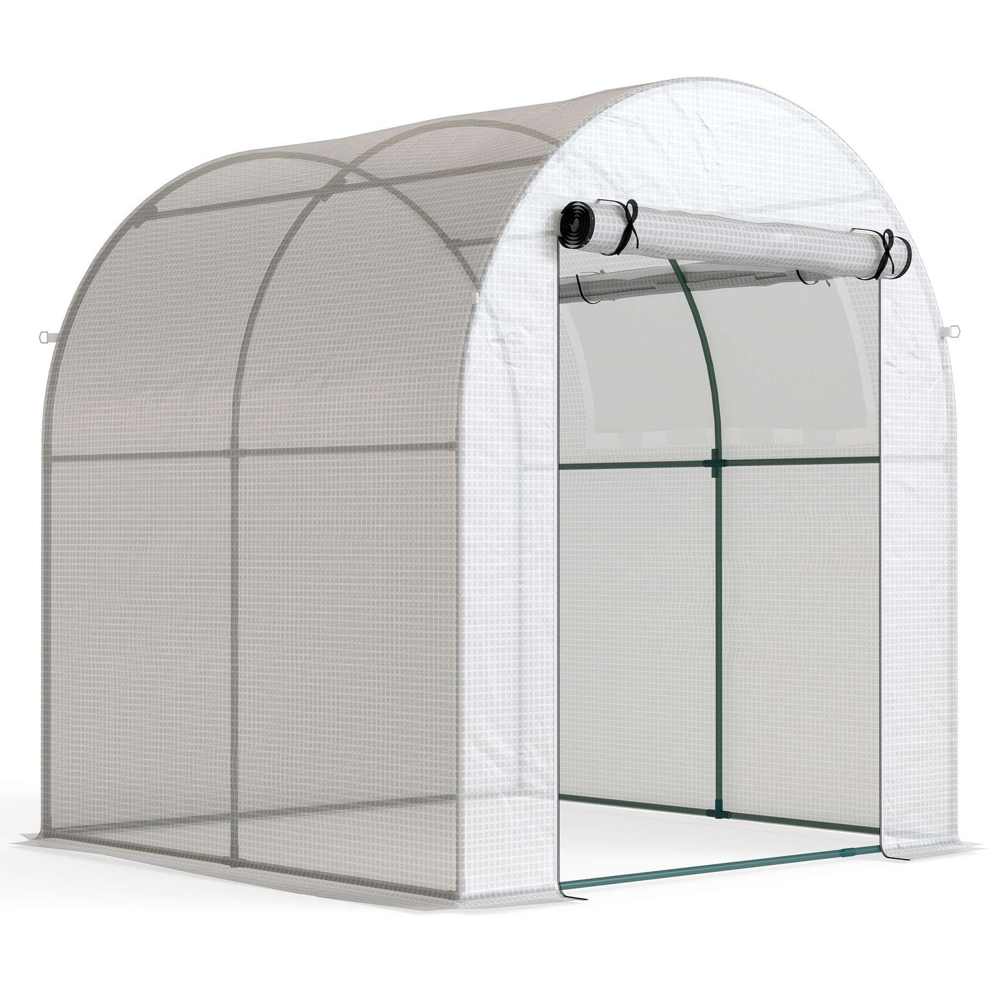 Portable Greenhouse with Steel Frame, Plastic Cover, 6x6 ft
