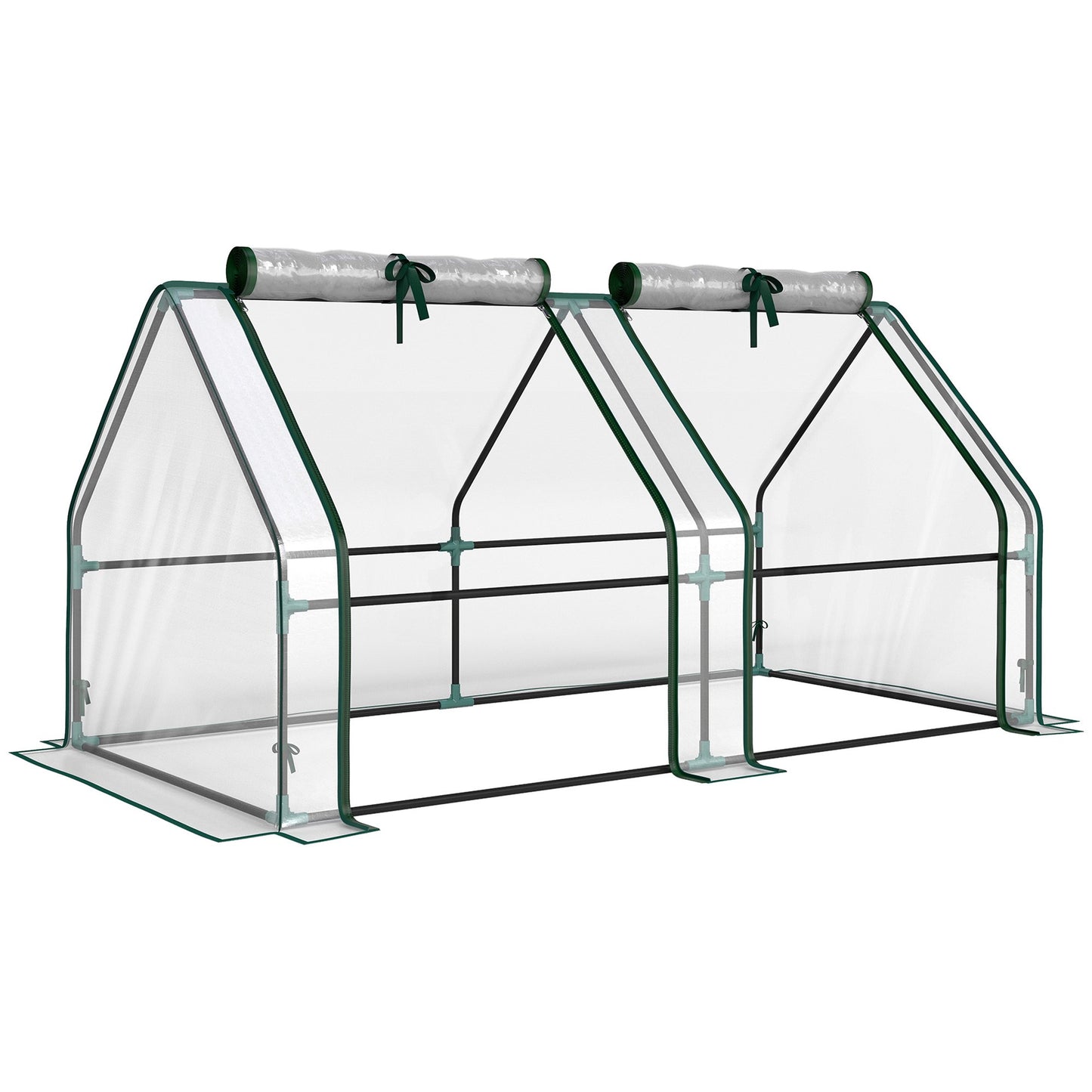 Portable Greenhouse with Zipper Doors, 180x90x90 cm, PVC Cover